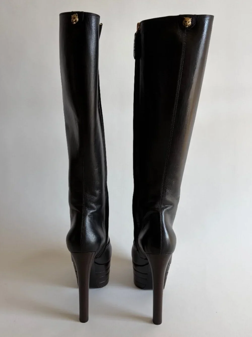 GUCCI ANGEL PLATFORM LEATHER KNEE HIGH BOOTS NEW - Picture 7 of 13